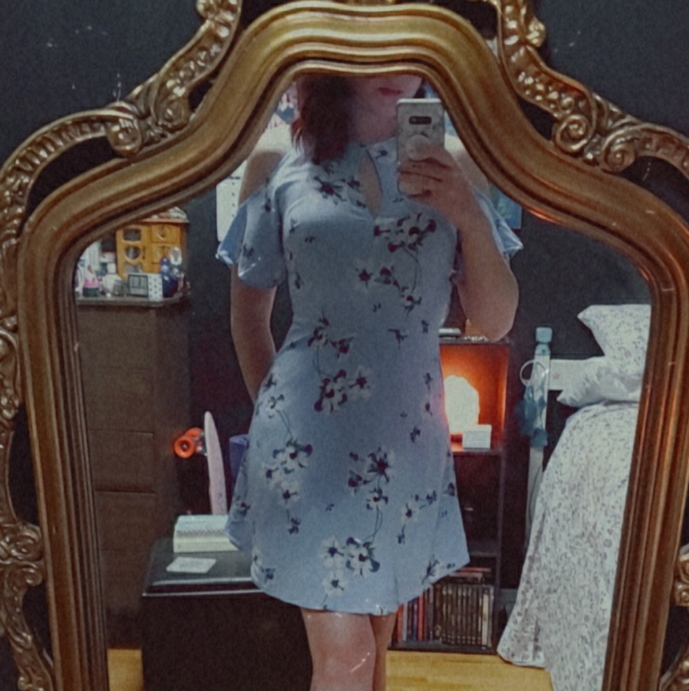 Keyhole Floral Dress